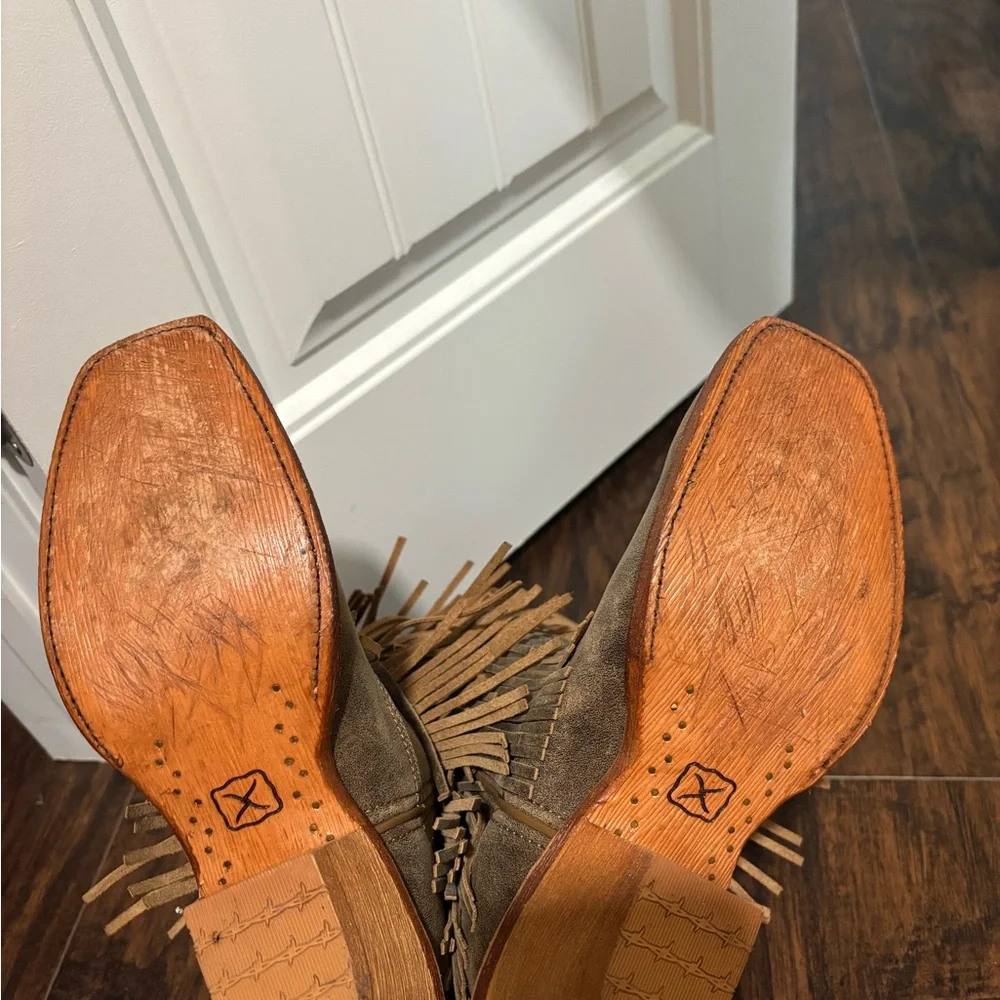 Twisted X Brown Fringe Cowboy Boots - Picture 6 of 6